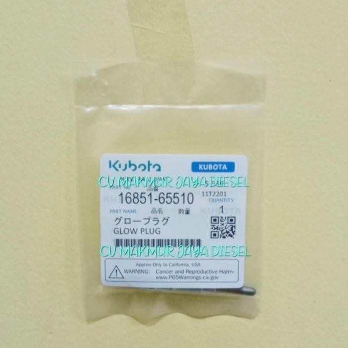Glow Plug/Busi Pemanas Z482 16851-65510 Kubota