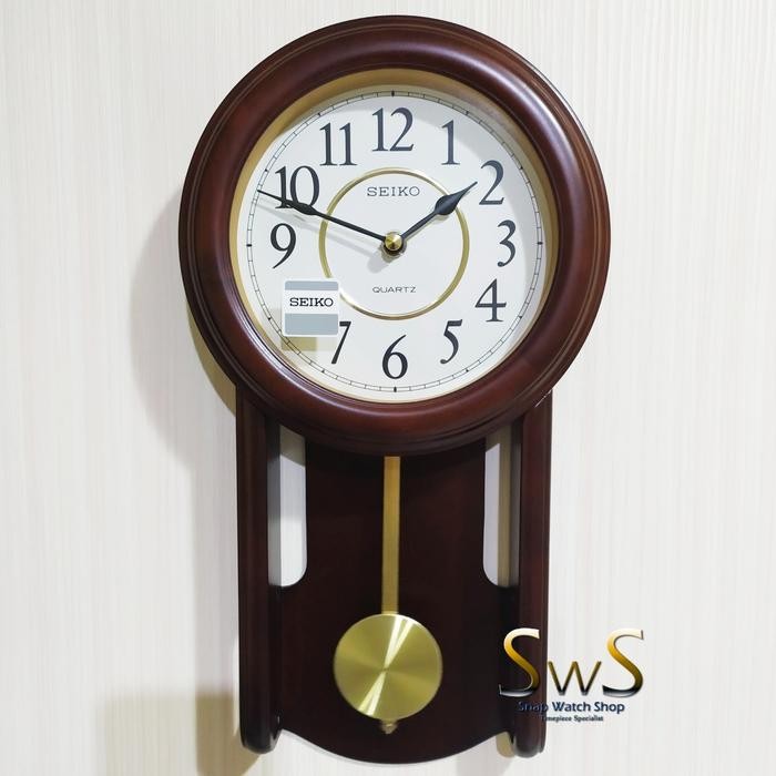 Jam Dinding SEIKO QXC105 Original QXC105B Pendulum Case Kayu