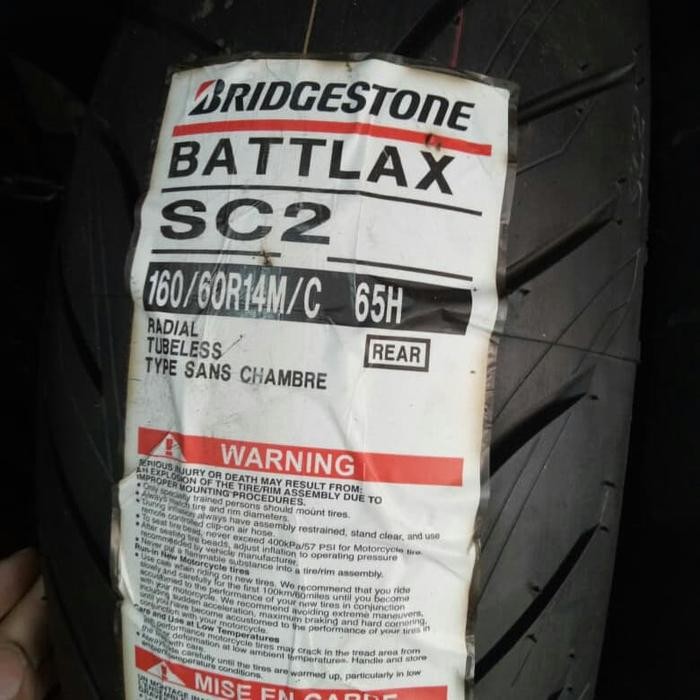 BAN LUAR BRIDGESTONE BATTLAX SC 2 UKURAN 160/60-14 BATTLAX