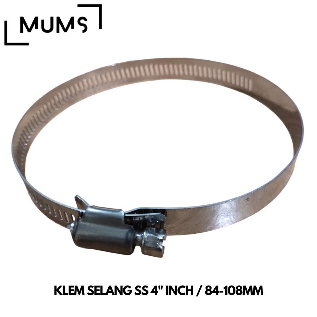 Klem Selang Stainless Cincin Pengaman Kompresor Regulator Kompor Gas 4" Inch Hose Clamp Besi Stenles