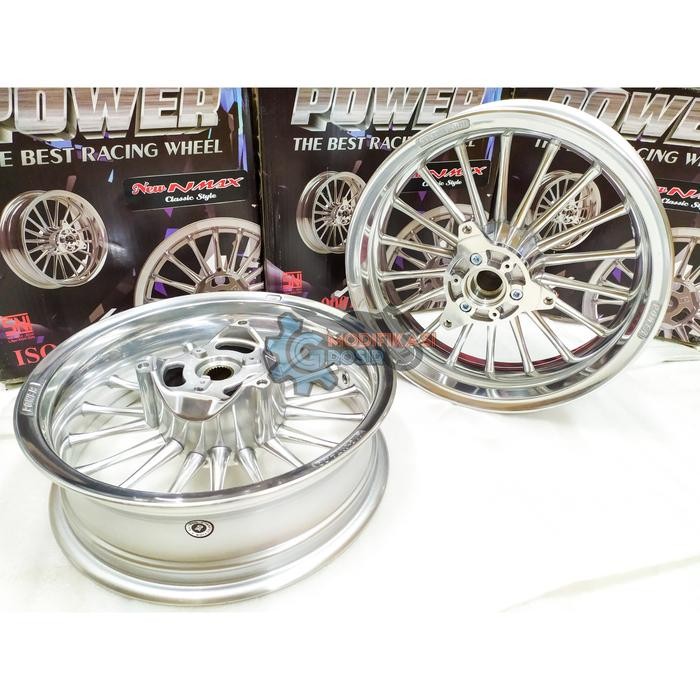 Velg Racing Tapak Lebar Power Nmax 155 Classic P18 Chrome 100% Ori