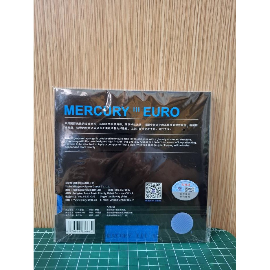 Karet Tenis Meja Yinhe Mercury 3 Euro Promo 