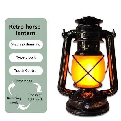 Ready Lentera Jadul Lampu Led Lentera Gantung Hias Cafe Resto Camping Retro Klasik Antik