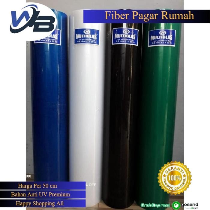 TERMURAH Plastik Fiber Penutup Pagar Motif / Fiber Pagar Polos Putih Hitam / Fiber Pagar Tebal