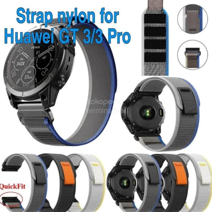 Strap bahan Nylon tali jam smartwatch Huawei Watch GT 3/GT 3 Pro