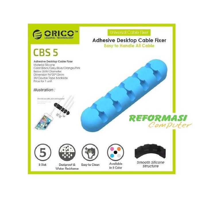 

Desktop Cable Manager Organizer Silicone Wire Holder Clip Orico Cbs5