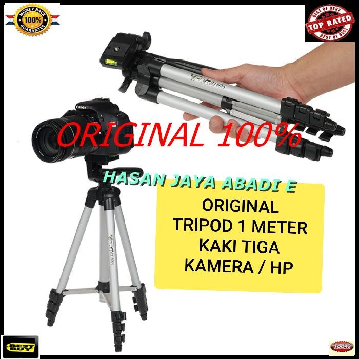 hj132 tripod kaki tiga 1 meter ths original universal holder hp tripod [kualitas terbaik]