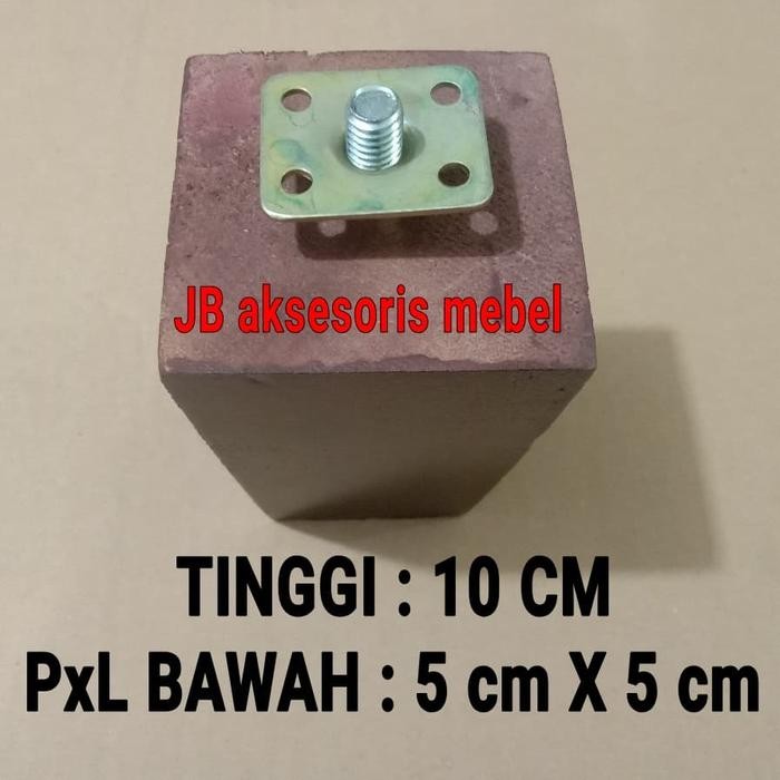 KAKI KURSI KAYU PIRAMID 10 cm / KAKI SOFA MEJA LEMARI KAYU KOTAK 100mm