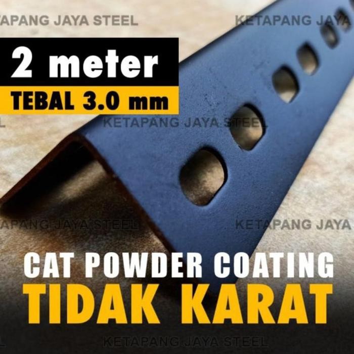 NEW NEW NEW Besi Siku Lubang Hitam 3mm, 2 meter SANGAT KUAT & MURAH