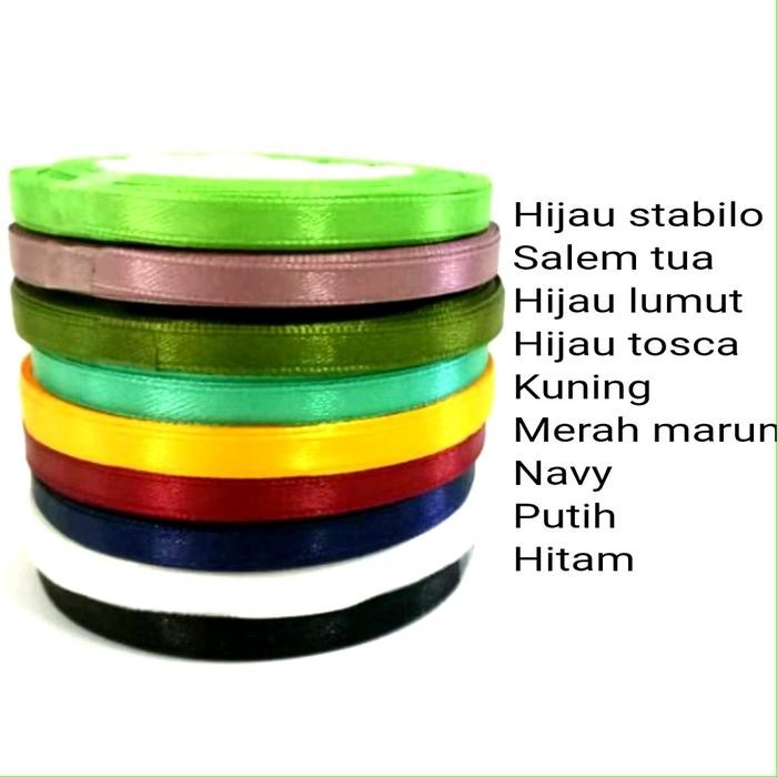 

New Pita Satin Warna Ukuran 1/4 Inch (0,6cm) per Roll