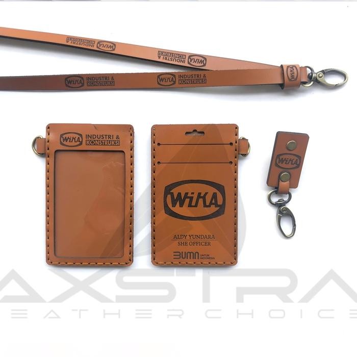 

New Gantungan ID Card kulit + capitan Name Tag Termurah