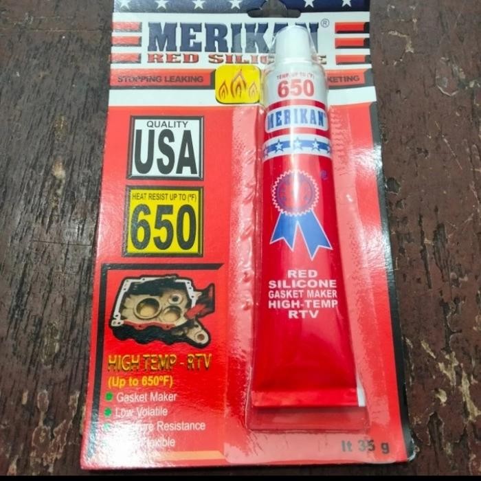 LEM AUTO SEALER MERAH TAHAN PANAS RED SILICONE HIGH TEMP GASKET SEALER