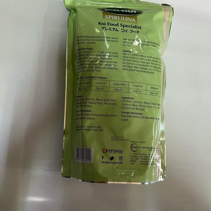 CP SANKOI SPIRULINA 1 KG PAKAN WARNA UNTUK IKAN KOI