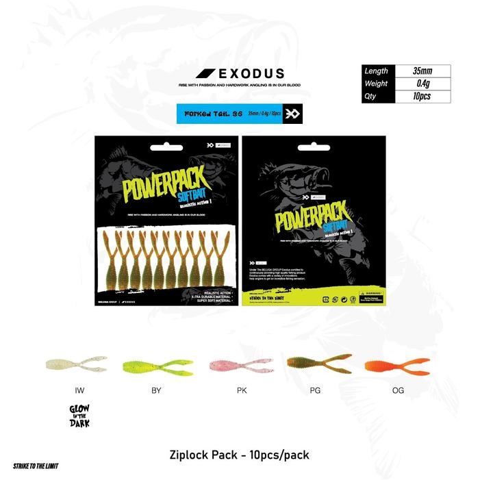 Softlure Exodus Power Pack - Forked Tail 35 Soft Plastic Lure