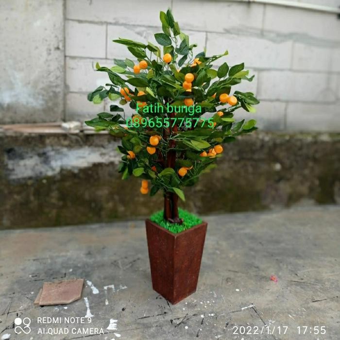 Pohon Jeruk Artificial/Pohon Hias/Pohon Plastik/Bunga Hias
