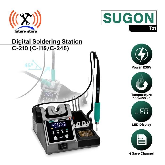 SUGON T21 Digital Soldering Station With 4 Save Solder 120W