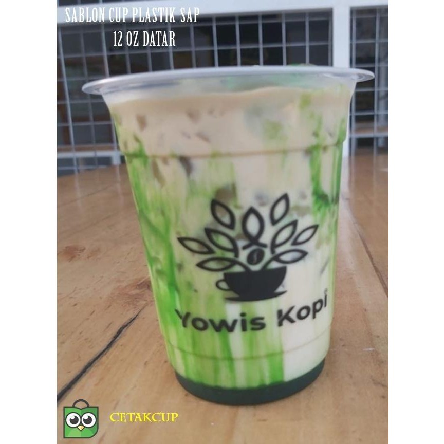 Sablon Gelas Plastik / Cup Plastik 12 Oz Datar 7 gr SAP Matahari