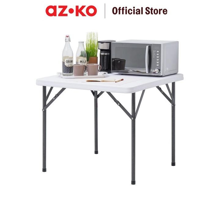 Krisbow 86X86 Cm Meja Lipat - Putih/Abu-Abu