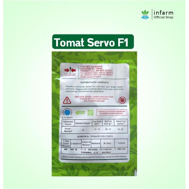 ID INFARM - BIBIT TOMAT SERVO F1 BENIH TOMAT SERVO F1 1750 BIJI ORIGINAL