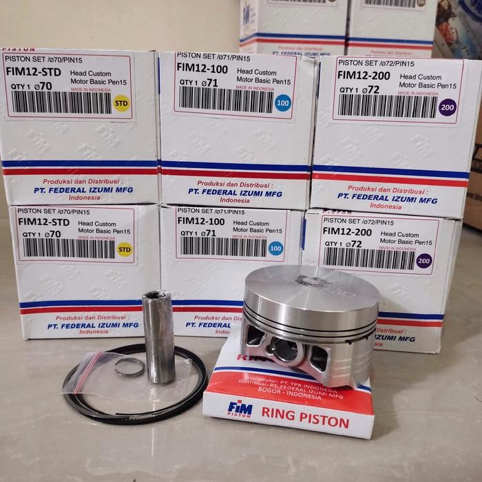 Piston Kit Fim Fim12 Pin 15 Custome Dome Mentah 70 71 72 Tiger Mp Cbr