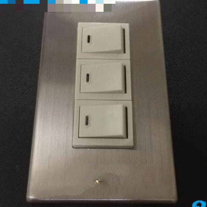 Saklar 3 Gang Stainless Panasonic Sakelar 3Gang Tripel 3 Switch