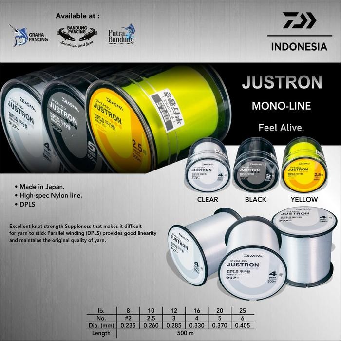 SENAR MONO DAIWA JUSTRON ORIGINAL 10000%