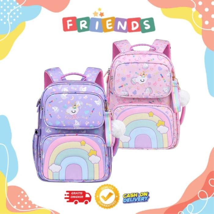 SIAPKIRIM Tas Ransel Backpack Anak Sekolah Perempuan SD Pelangi Fashion tas sekolah anak sd tas