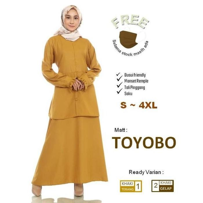 SIAPKIRIM Humaeera Gamis keki Khaki Pemda Seragam PNS PDH Wanita bahan Katun Toyobo seragam guru