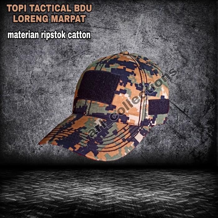 Bkb ArlC TOPI TACTICAL BDU LORENG MARPAT/TOPI VELCRO ARMY AOUTDOOR TF945PROMO