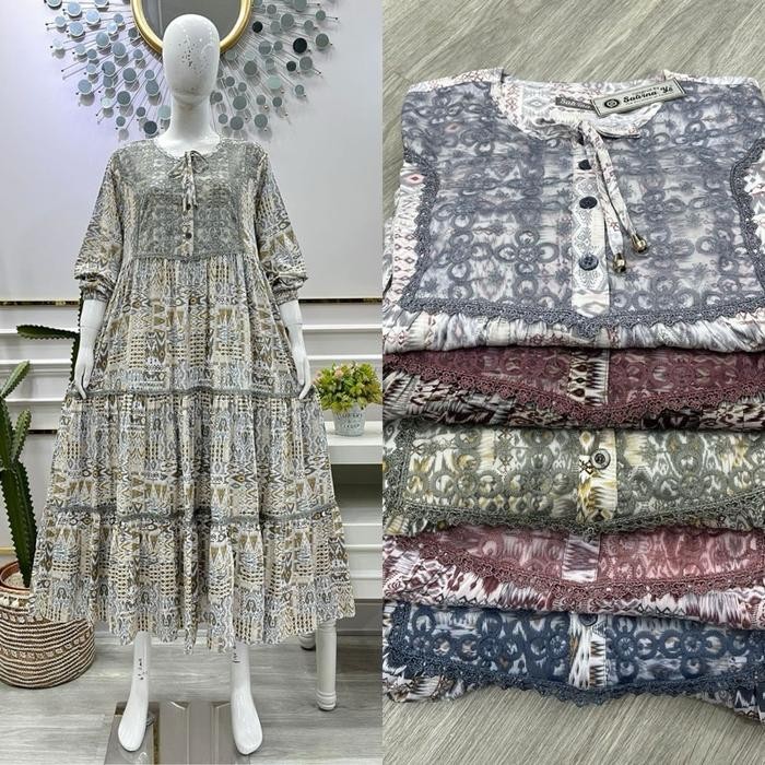 KirimCpT- Midi Salvina Ys Jumbo Viscos Armany Wanita Katun