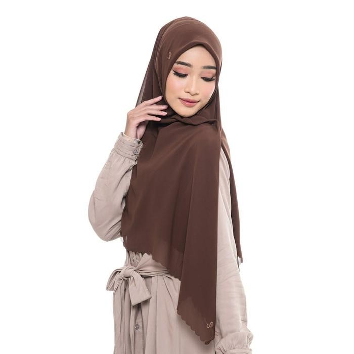 Prom0Besar- Rabbani - Kerudung Segiempat Zahira Nk Solder L Hitam Coklat Variasi Laser Cutting