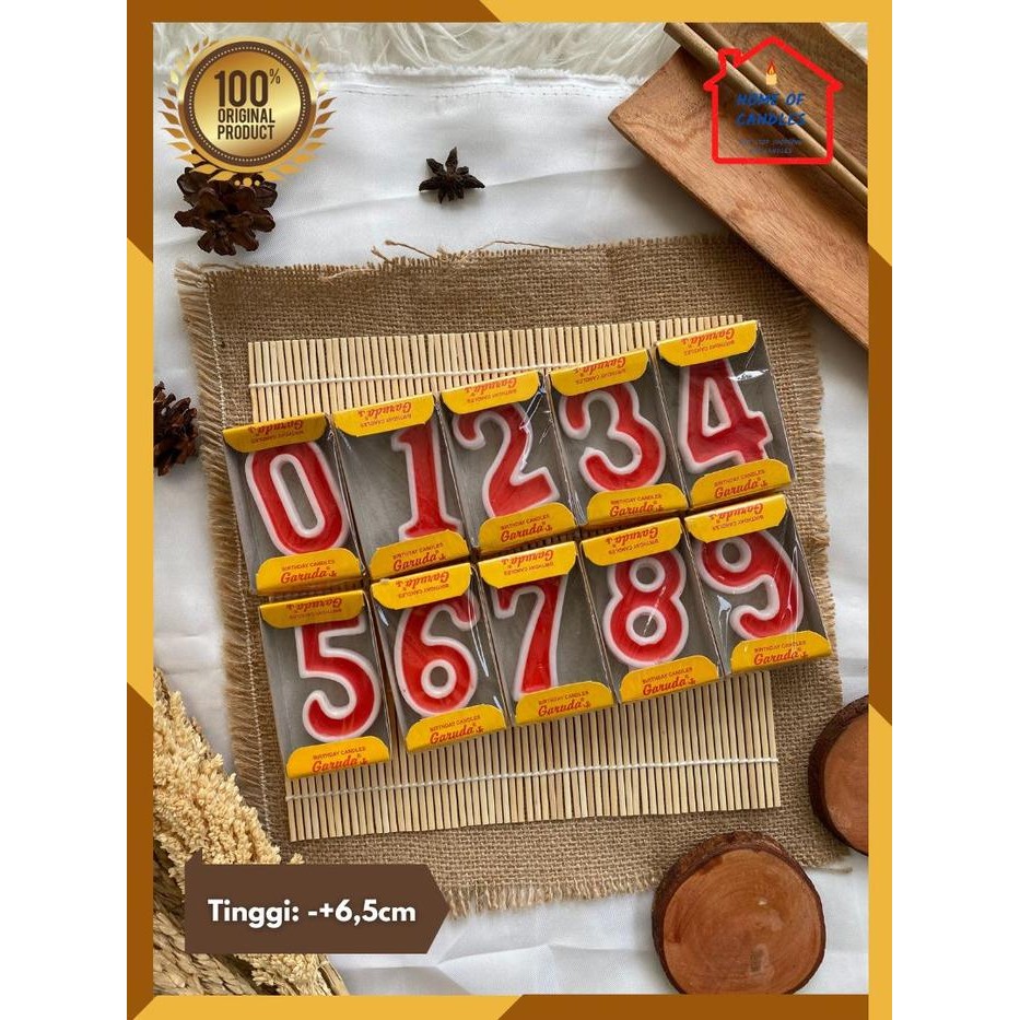 Lilin Angka Ulang TahunLilin Ulang TahunGaruda Jr Sedang Merah Putih