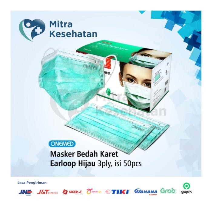 KJB Masker Karet Hijau OneMed box 50pcs