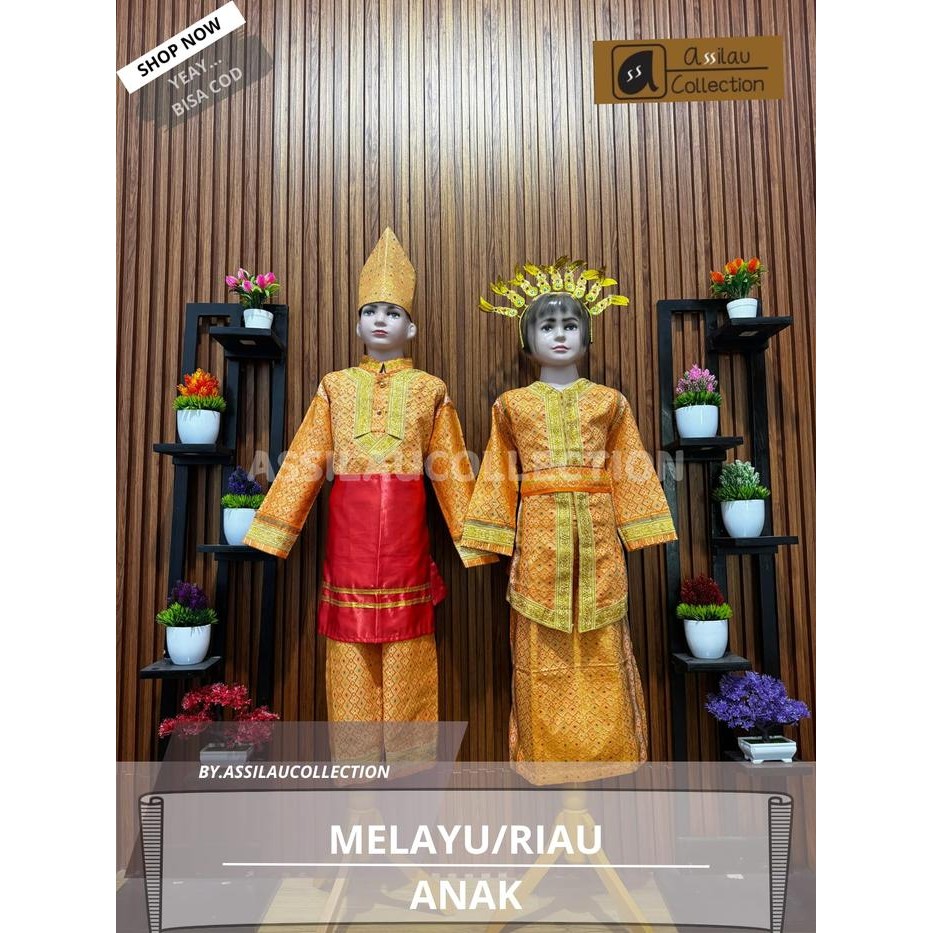 bull- Baju Adat Anak Melayu Satuan (Laki/Cewek) Pakaian Aksesoris