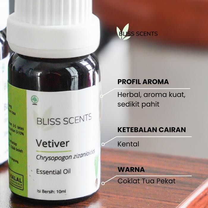 Vetiver / Minyak Akar Wangi Essential Oil 10ml Diffuser Aromaterapi