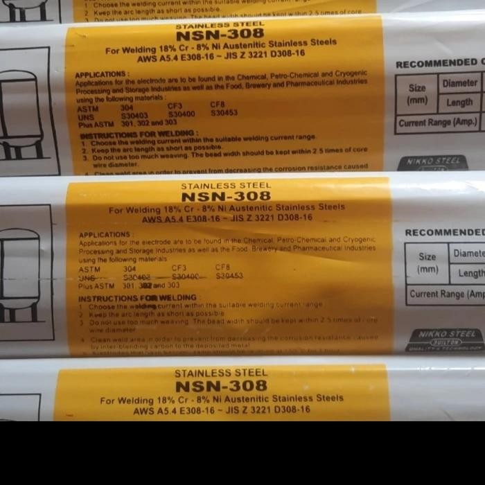 KirimLgsG- Nsn-308 Nsn-308L Nikko Steel Stainless 3.2Mm 4.0Mm E308-16