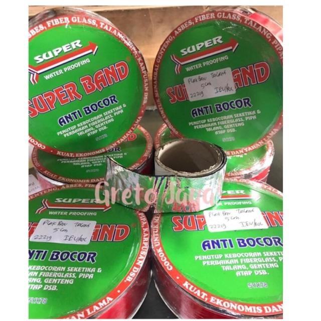BisaDiantar- ( 1 Rol - 5Cm ) Plakban Lakban Tambal Talang Asbes Atap Genteng Canopy Kanopi Pipa