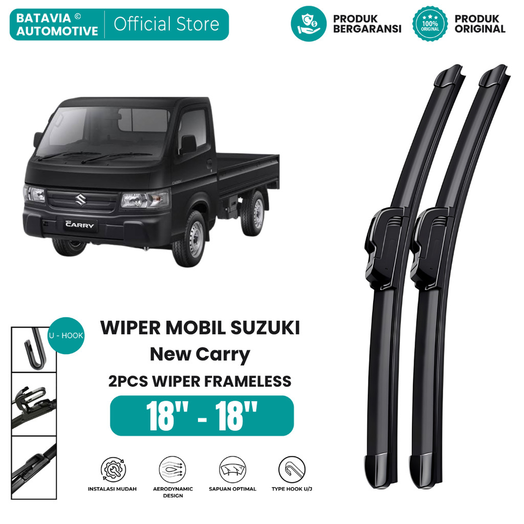 Wiper Suzuki New Carry Frameless Kaca Depan Mobil