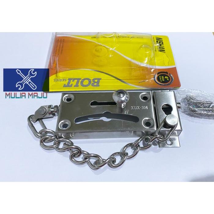 Grendel Rantai Stainless /Selot rantai pintu /GRENDEL RANTAI