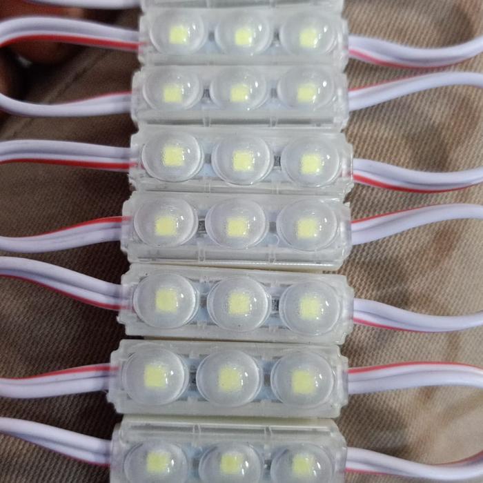 NEW Lampu led Module mata kecil 3 led DC-12V 0,6 w (putih) / led Modul Mini 3 mata 12v