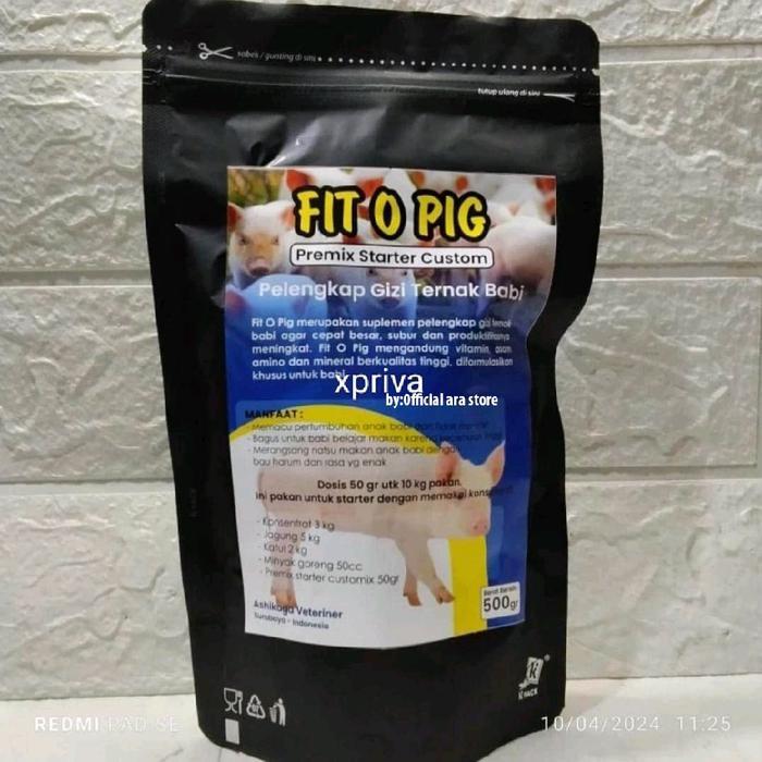 PAKAN BABI 500 GR PELENGKAP GIZI TERNAK BABI FIT O PIG/CUSTOMMAMA O PIG PREMIX INDUK KOMPLIT