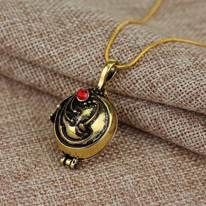 Kalung Can Open Vampire Diaries Elena Gilbert, Liontin Kalung Vervain untuk Wanita dan Pria Batu Ema