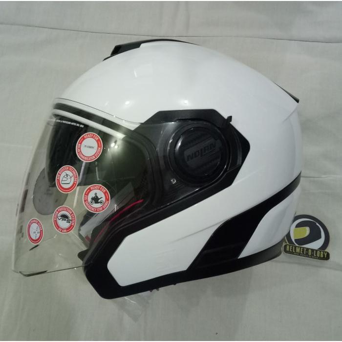 Helm Half Face Nolan N40.5 N405 Special White Double Visor