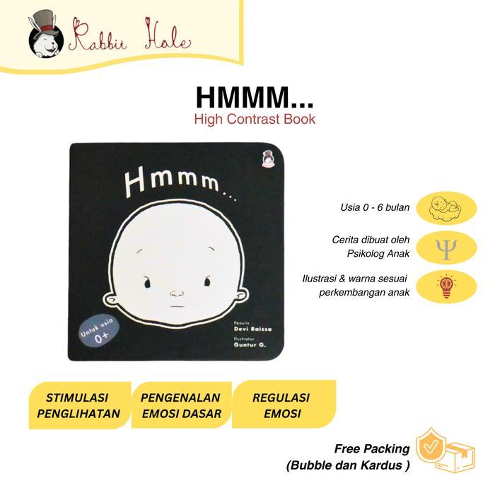 NEW - RABBIT HOLE - HMMM - PENGENALAN EMOSI - BUKU ANAK HIGH CONTRAST (BOARD BOOK)