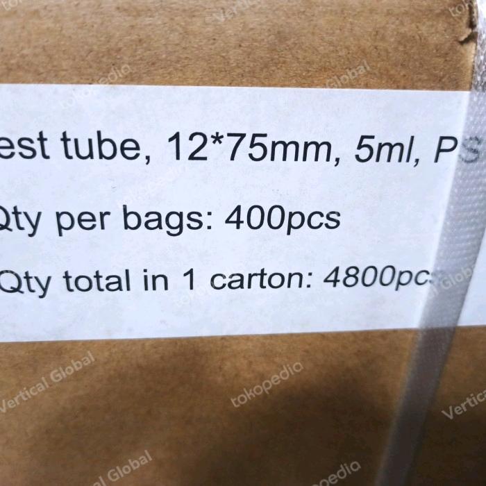 TABUNG REAKSI PLASTIK 12 X 75 MM SERENA TEST TUBE PLASTIK