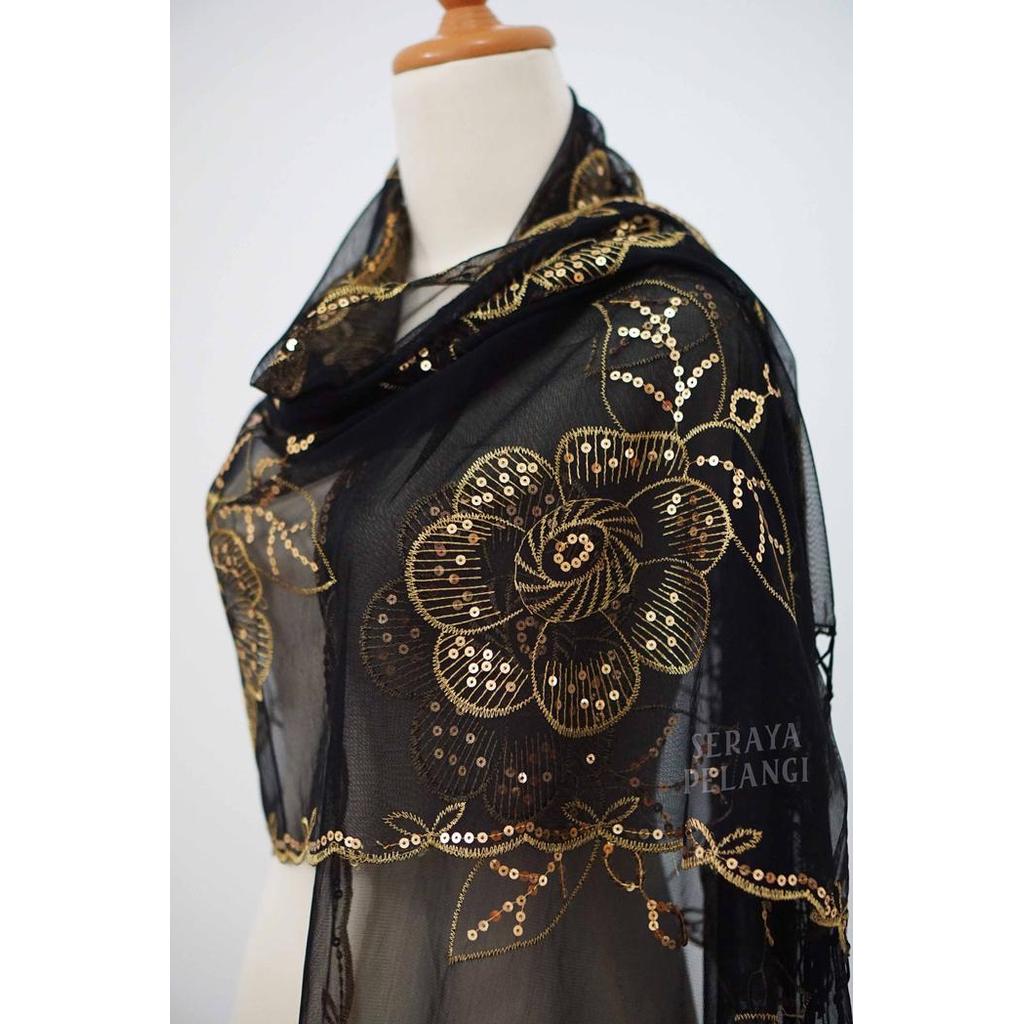 Selendang Payet Motif Scarf Syal Shawl Pashmina Pasmina Souvenir Terlaris