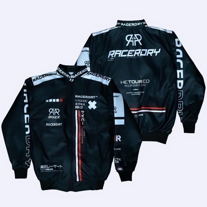 Promo Racerdry Nascar Jacket Racing Pria Wanita Original Jaket Motor Racerdry Bomber Hitam Casual