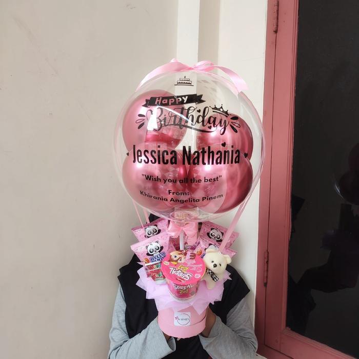 Baru Buket Balon Snack Pink Bouquet Balon