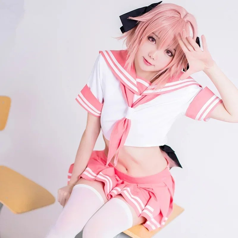 Fate Apocrypha Rider Astolfo Cosplay For Men Jk School Uniform Sailor Suit Women Outfit Anime