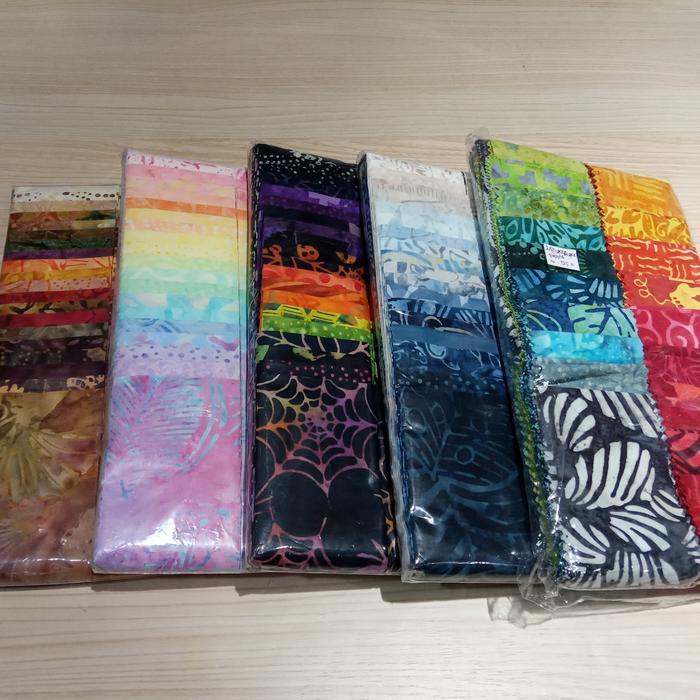 Kain Batik balik Jelly Roll 2,5x43/44. 40 pcs